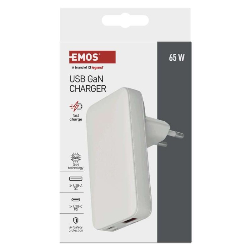 USB sieťový adaptér GaN PD 65W, AC + kábel 5