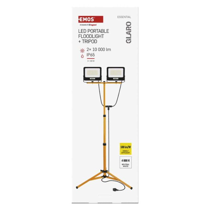 LED reflektor GLARO, 2×100W + trojnožka, neutrálna biela 10
