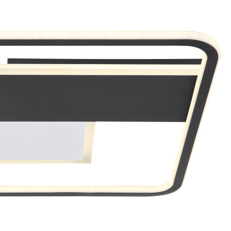 Stropné svietidlo, kov čierny a biely, akryl satinovaný, plast opál, stmievateľné, fixácia farby, Sm 15