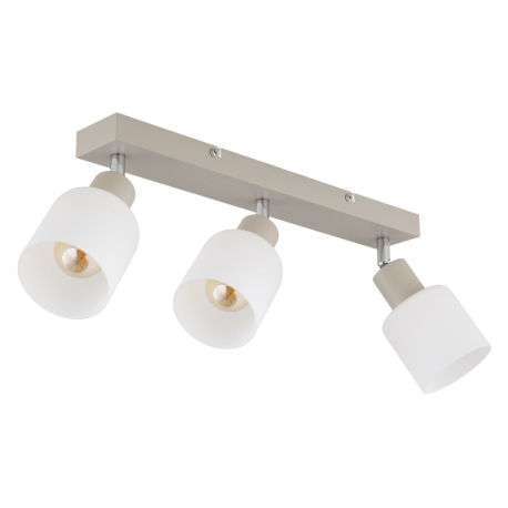 Stropné svietidlo, kov, piesková matná, kov chrómovaný, sklo biele, DxŠxV: 410x80x185mm, bez žiarovi 2