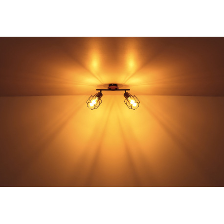 Nástenné svietidlo, kov čierny, drevo hnedé, DxŠxV:300x110x240, bez žiaroviek 2xE27, max. 40W 230V 19