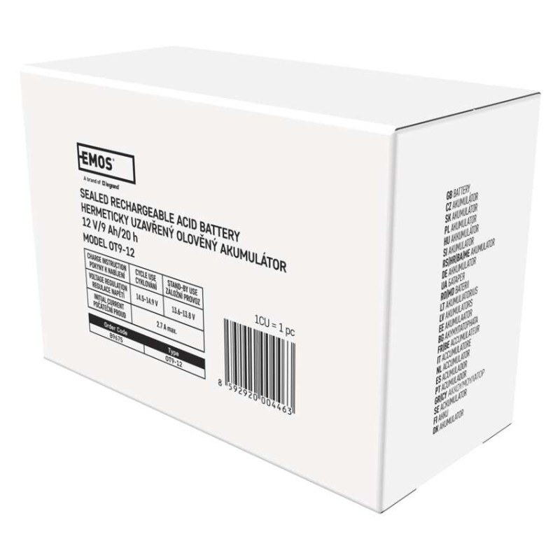 Bezúdržbový olovený akumulátor 12 V/9 Ah, faston 6,3 mm 7