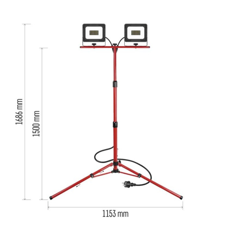 LED reflektor ELION, 2×30W + trojnožka, neutrálna biela 3