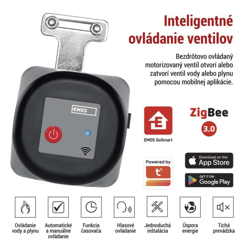 GoSmart Motorizovaný zatvárač ventila voda/plyn P5640S ZigBee 1