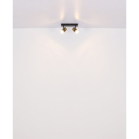 Nástenné svietidlo, kov čierny, hliník medený a čierny, plast dymový, DxŠxV: 260x60x120mm, bez žiaro 18