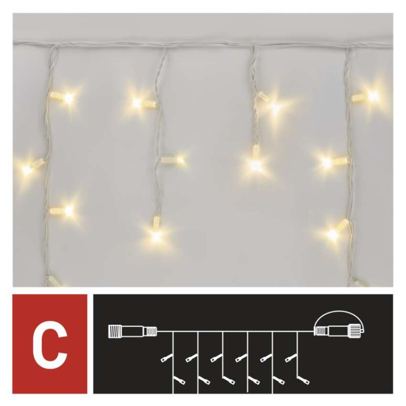 Profi LED spojovacia reťaz blikajúca biela – cencúle, 3 m, vonkajšia, teplá biela 8