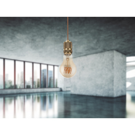 LED žiarovka, zlatá, sklo jantár, E27 Edison, stmievateľná, Ø60, V:125, 1xE27 LED 4,5W 230V, 200lm, 2