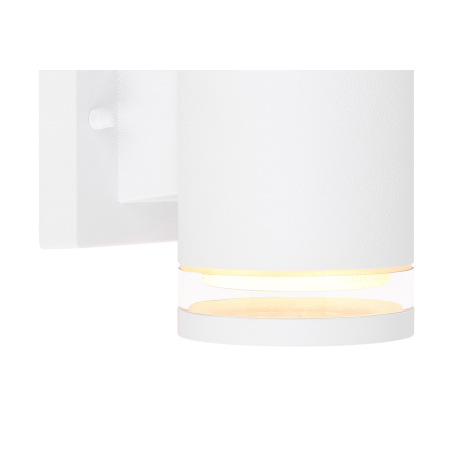 Vonkajšie svietidlo, hliník biely, sklo priehľadné, svieti hore aj dole, IP44, ŠxV:100x163, H:130, b 15