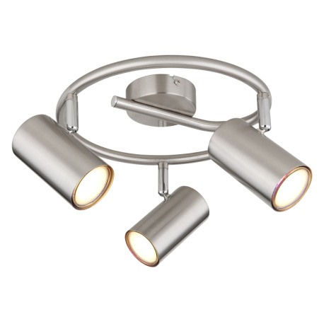 Stropné svietidlo, kov nikel, chróm, ø: 250 mm, H: 135 mm, bez žiaroviek 3x GU10, max. 25W 230V