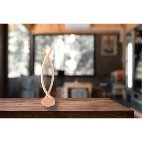 Nabíjateľná stolová lampa, plast farba biela a broskyňová, dotykové zapnutie/vypnutie, plynulý dotyk 1