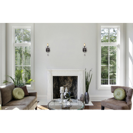 Nástenné svietidlo, kov čierny chróm, sklenené krištále, smer svetla: hore, ŠxV: 140x330mm, H: 240mm 1