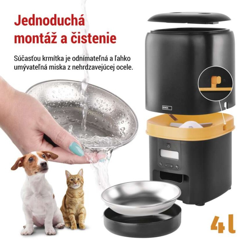Dávkovač krmiva Pet Care, 4 l, čierny 2