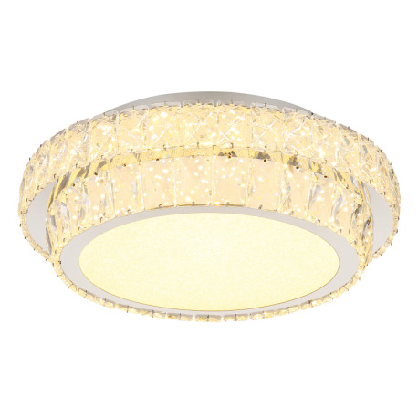 Stropné svietidlo, kov chróm, kryštály K5/akrylové číre, stmievateľné, niekoľko úrovní pomocou náste 18