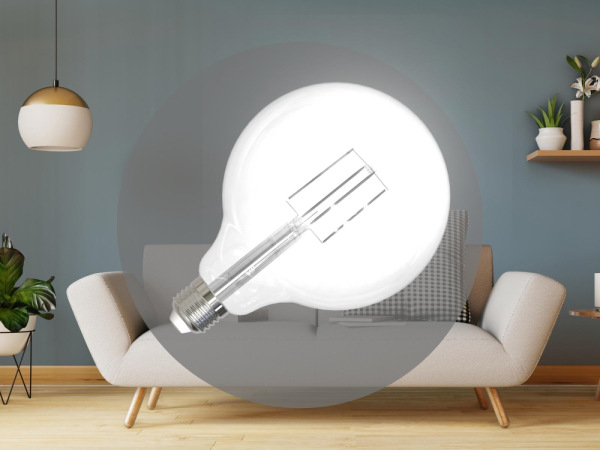 LED žiarovka / filament BIELY 13W - G125 / E27 / 4000K - ZWF205 5