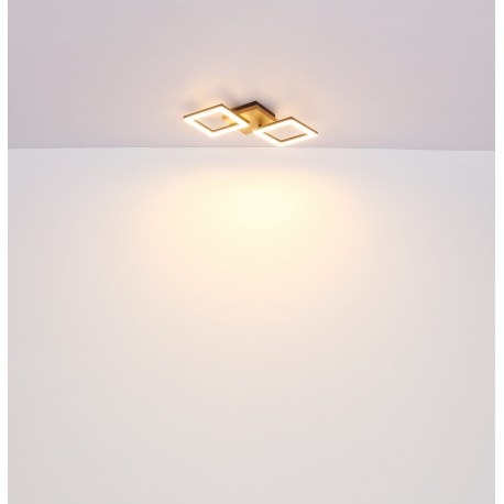 Stropné svietidlo, kov čierny, drevo tmavohnedé, plast biely, DxŠxV:460x225x70mm, vrátane LED 18W 23 8