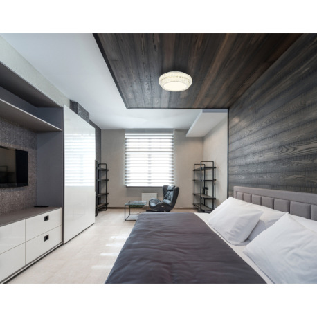 Stropné svietidlo, kov chróm, kryštály K5/akrylové číre, stmievateľné, niekoľko úrovní pomocou náste 14