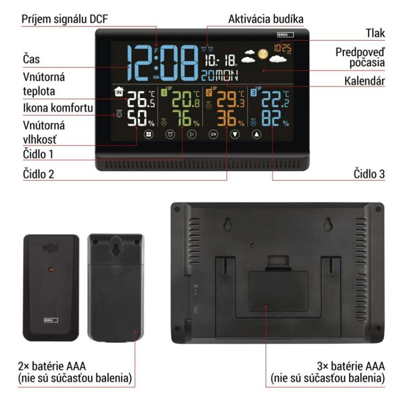 Domáca bezdrôtová meteostanica E8614 5