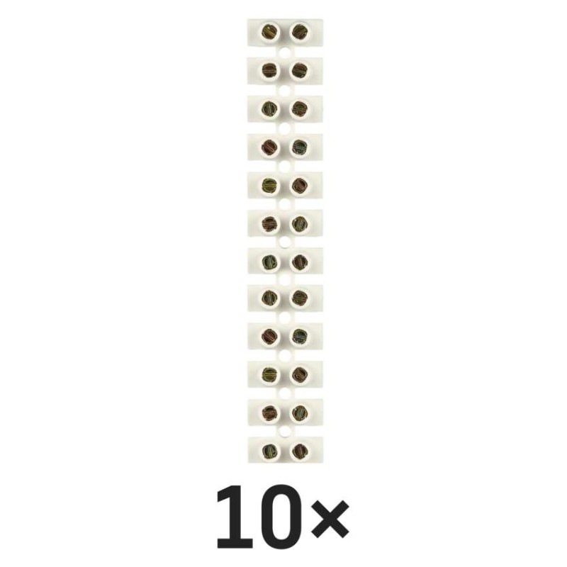 Skrutková svorkovnica 12× 6–10 mm2, 450 V, biela, 10 ks 1