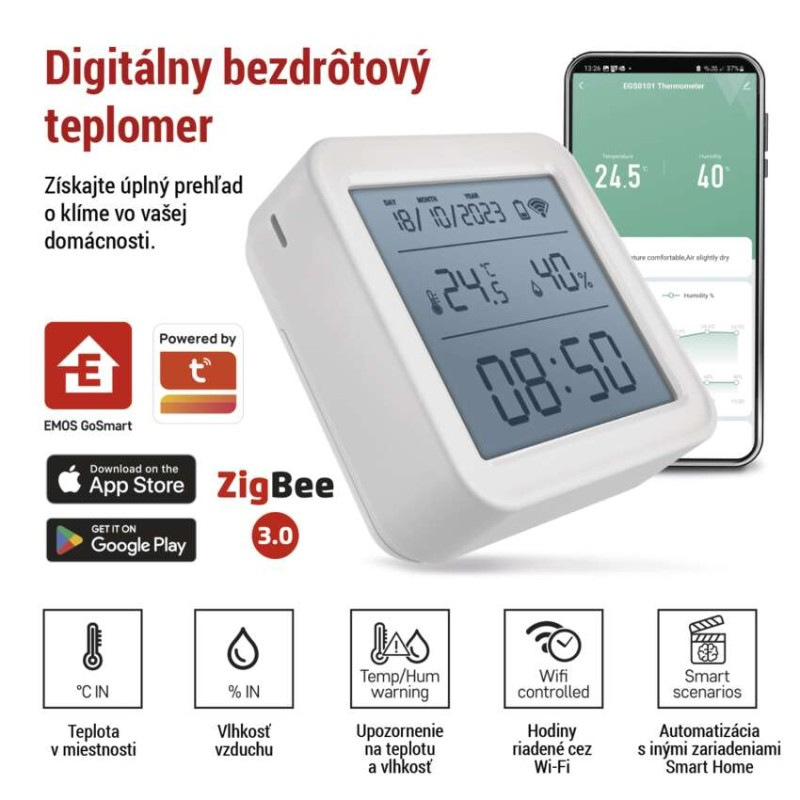GoSmart Digitálny bezdrôtový teplomer EGS0101 ZigBee 1