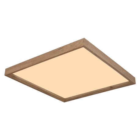 Stropné svietidlo, kov biely, MDF vzhľad dreva, plast opál, fixácia farby, DxŠxV:450x450x85mm, vráta 6