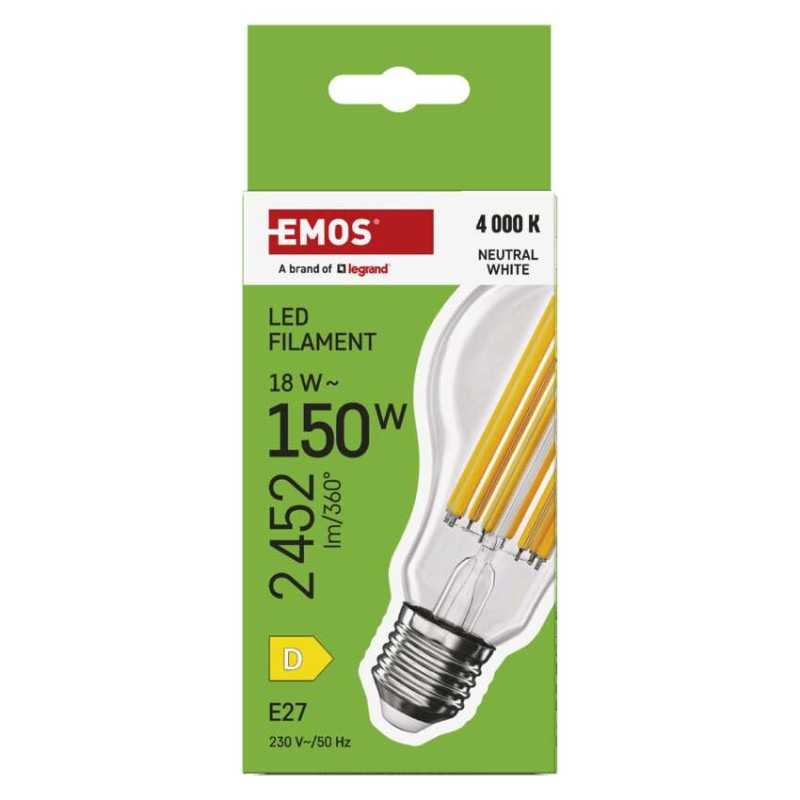 LED žiarovka Filament A70 / E27 / 18 W (150 W) / 2452 lm / Neutrálna biela 4
