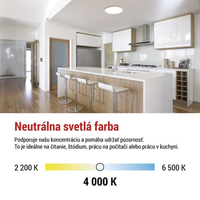 LED prisadené svietidlo FLORI okrúhle, biele, 18W, neutrálna biela 7