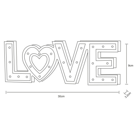 Dekoratívne svietidlo, plast, drevo, vypínač, bez batérií 3xAA 1,5V, DxŠxV: 300x32x100, vrátane 24xL 11