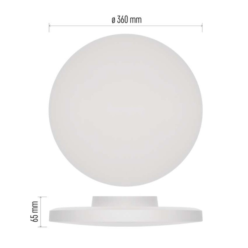 LED prisadené svietidlo DIONI, kruhové, biele, 18W, CCT 2