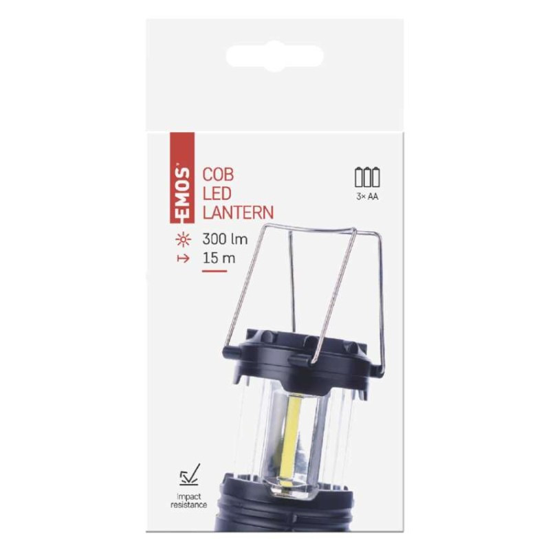 COB LED kempingové svietidlo P4006, 300 lm, 3× AA 3