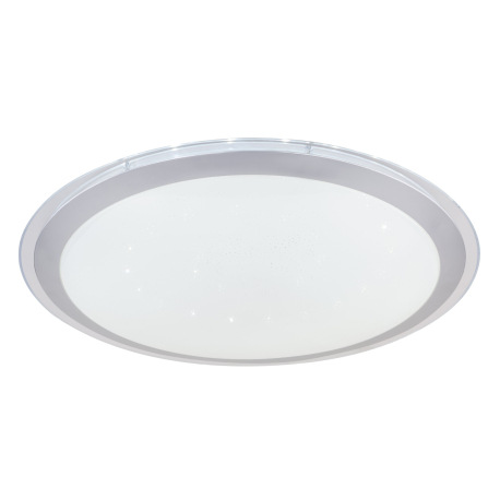 Stropné svietidlo, kov biely strieborný, akryl biely, číry, kompatibilné s Google Assistant a Alexa, 7