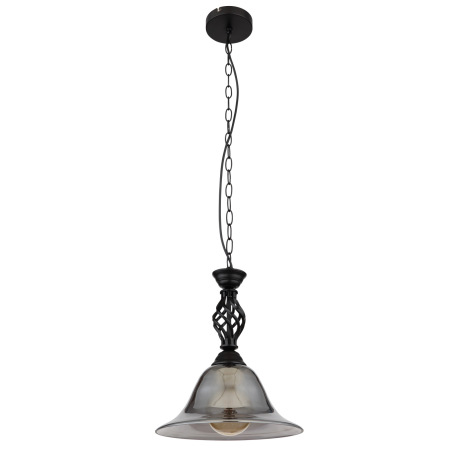 Závesné svietidlo, kov čierny matný, dymové sklo, kábel PVC čierny, ø:295mm, V: 1300mm, bez žiarovky 11