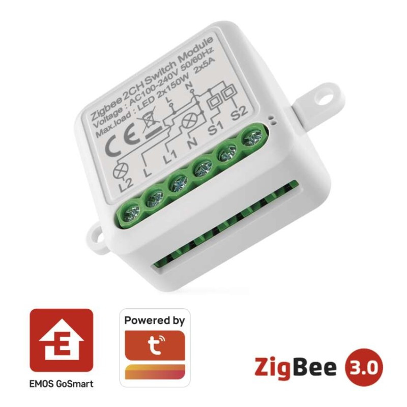 GoSmart spínací modul IP-2102SZ, ZigBee, 2-kanálový 14