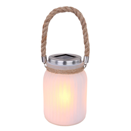 Solárne svietidlo, plast, sklo satinované, blikajúca LED dióda, efekt ohňa, IP44, akumulátor AA 200m