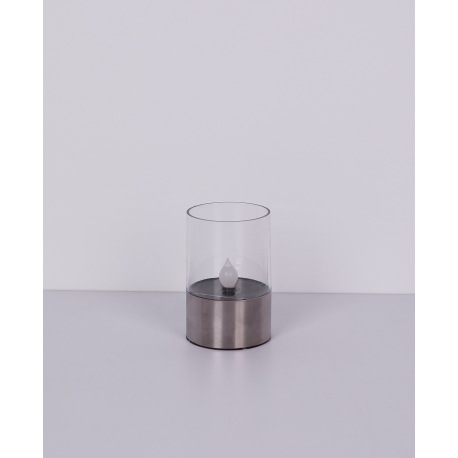 Solárne svietidlo, nerez, plast priehľadný, imitácia blikajúcej sviečky, IP44, vypínač, akumulátor A 15