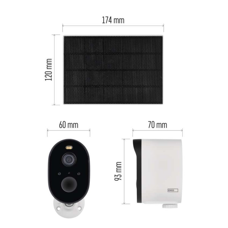 GoSmart Vonkajšia batériová kamera IP-1150 SNAP s WiFi a solárnym panelom