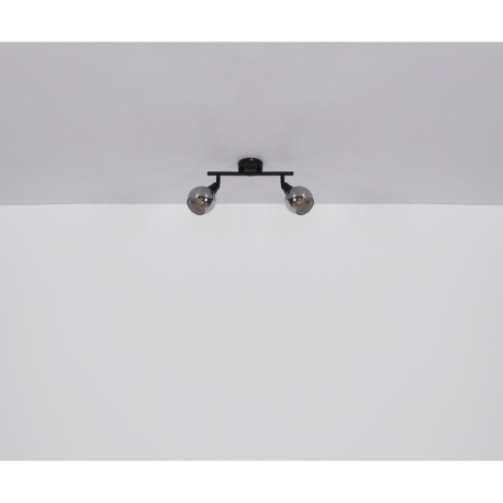 Nástenné svietidlo, kov čierny, sklo dymové, DxŠxV: 280x90x166mm, bez žiaroviek 2xE14, max. 40W 230V 7