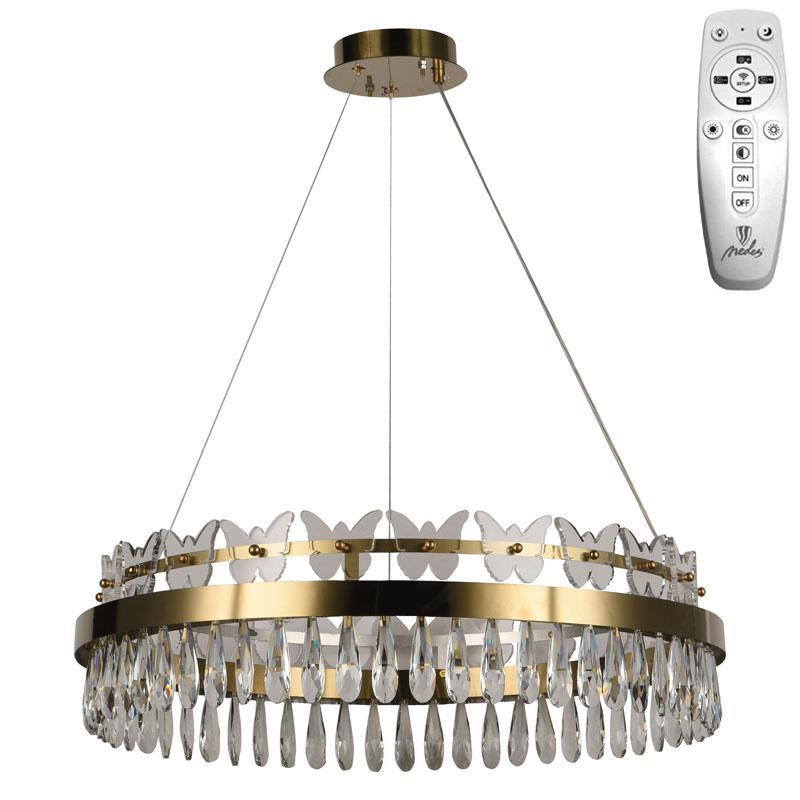 LED krištáľový luster + diaľkový ovládač 80W - J6341/C 6