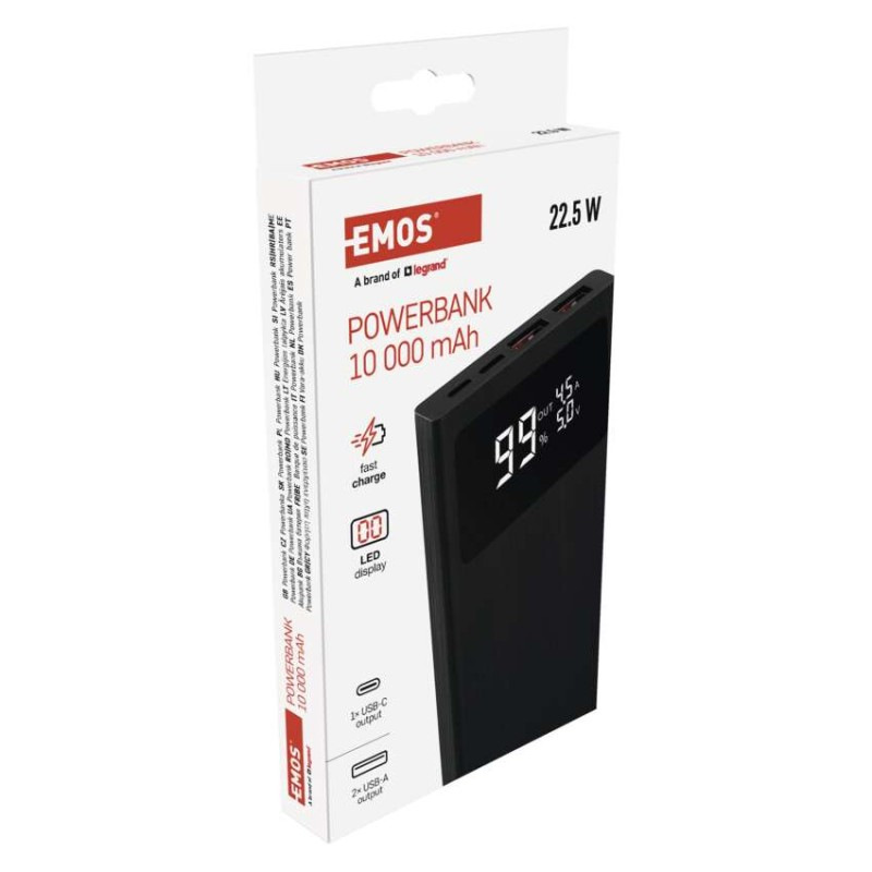 Power bank EMOS BetaQ 10, 10 000 mAh, 22,5 W, čierny 11