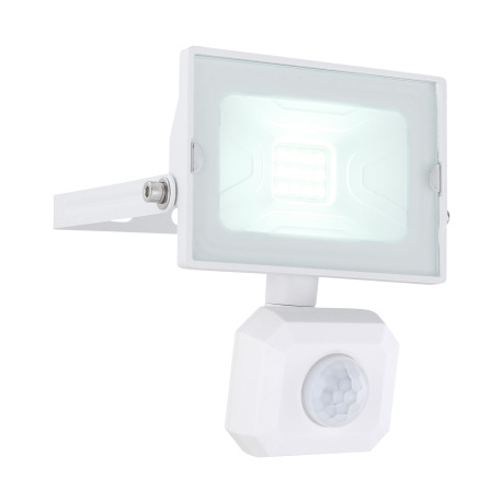 Vonkajšie svietidlo, hliník biely, sklo, nastaviteľné, IP44, snímač: V: 1 - 3 m, 110 °, detekcia až