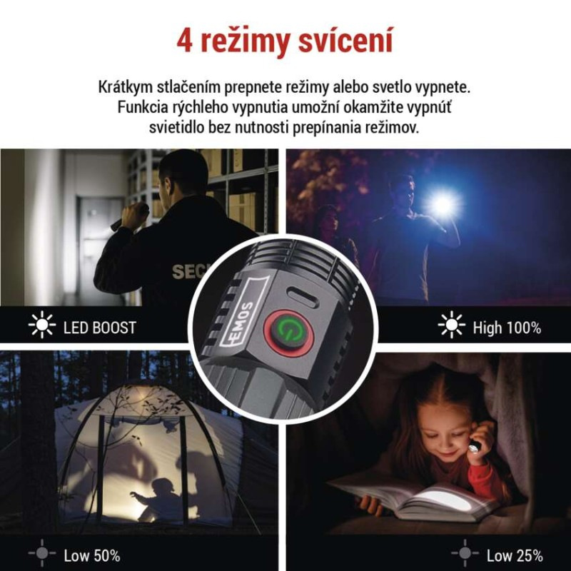 LED nabíjacie kovové svietidlo 3000 lm, 5000 mAh 3