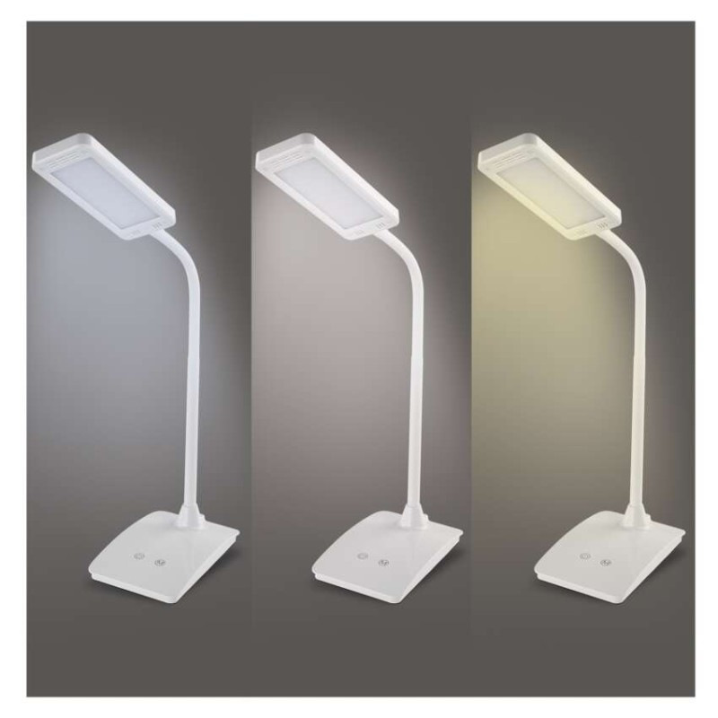 LED stolná lampa Eddy, biela 12