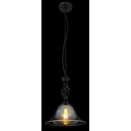 Závesné svietidlo, kov čierny matný, dymové sklo, kábel PVC čierny, ø:295mm, V: 1300mm, bez žiarovky 2