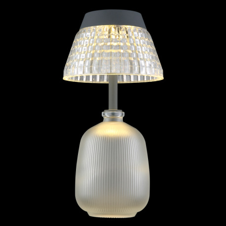 Solárne svietidlo, satinované sklo, antracitový plast, priehľadný akryl, posuvný spínač, batéria AAA 13