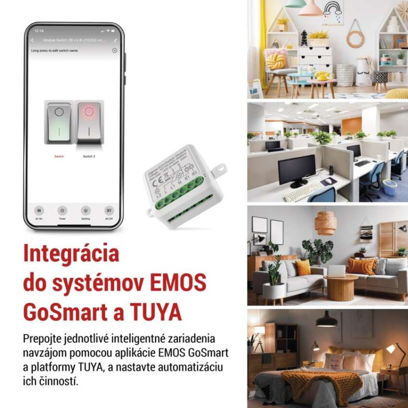GoSmart spínací modul IP-2102SZ, ZigBee, 2-kanálový 3