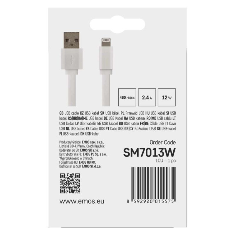 Nabíjací a dátový kábel USB-A 2.0 / Lightning MFi, 1 m, biely 2