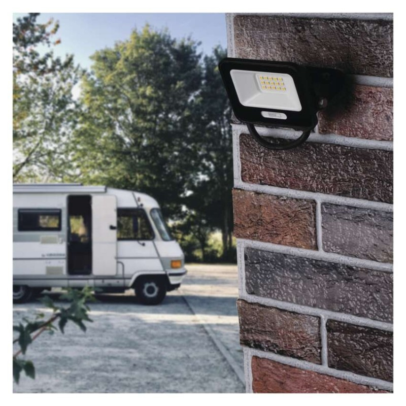 LED reflektor GLARO 10W, čierny, IP65, 1000 lm, neutrálna biela 10