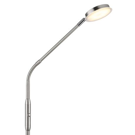 Stojanová lampa, kov nikel matný, akryl satinovaný, priehľadné, dotykové zapnutie/vypnutie, dotykový 18
