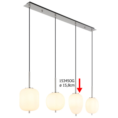 Náhradné sklo biele, Ø 15,8 cm pre 15345-3NO, 15345-3DNO, 15345-4NO, 15345-6NO