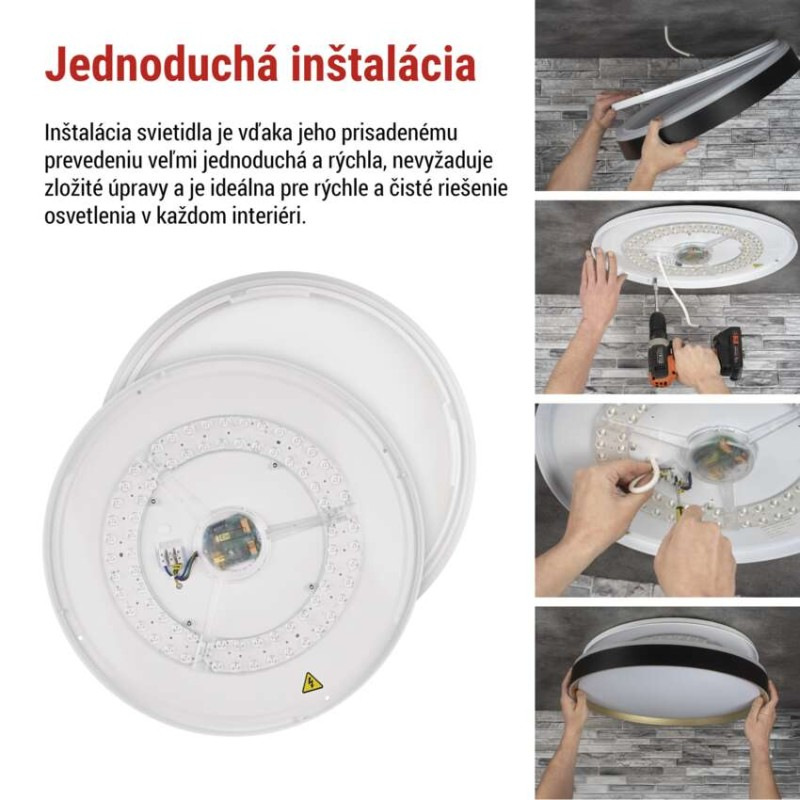 LED nástenné svietidlo ILVI, kruhové 45 W, stmievanie + CCT, čierna + šampanská 4