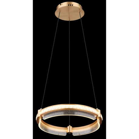 Závesné svietidlo, kov zlatej farby, hliník zlatej farby brúsený, krištále K5 číre, akryl číry, stmi 3